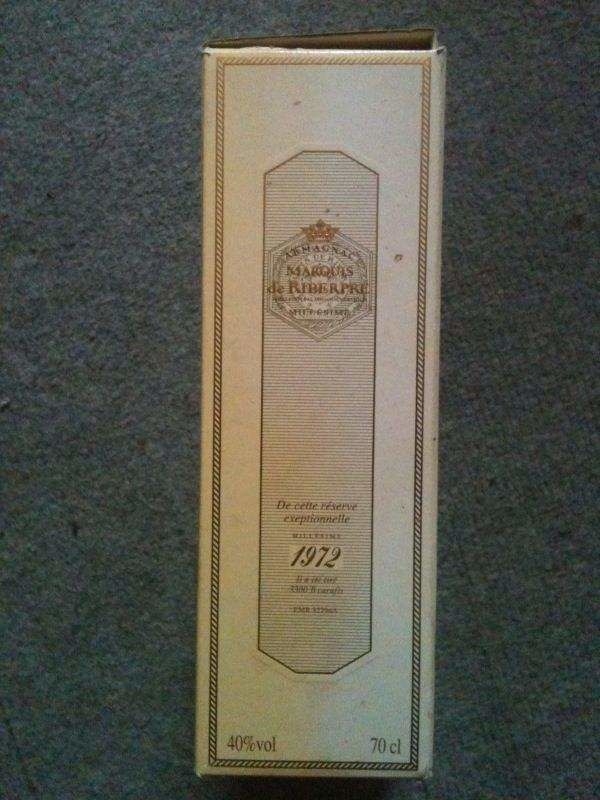 Bouteille carafe vide Armagnac Marquis de Riberpr� 70 cl 14 Bosc-le-Hard (76)