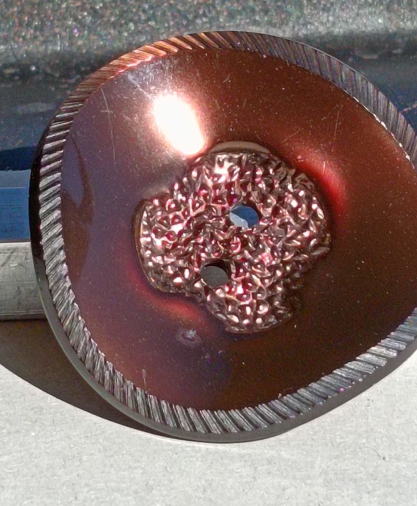 Bouton Bijou XXL  Marron Glac� & Cuivre Grav�  3,5 cm 10 Thonon-les-Bains (74)