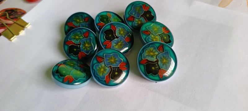 Lot de 9 Boutons Bijoux  Bleu Abysse    N�28 12 Thonon-les-Bains (74)