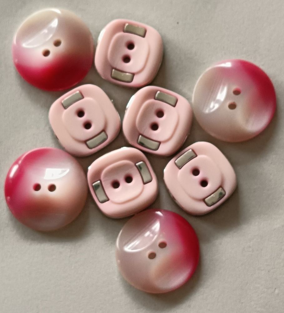 Lot de 9 boutons couture rose et blanc - Vintage & Fantaisie 12 Thonon-les-Bains (74)