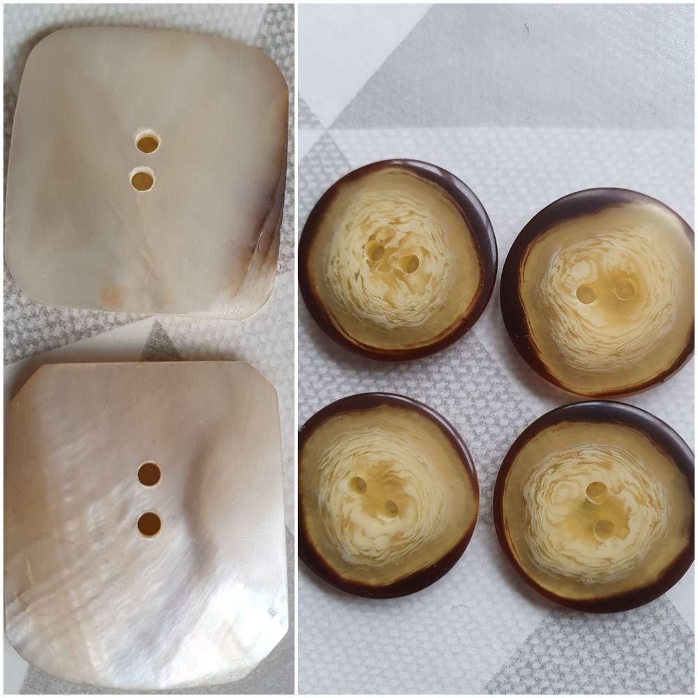 Boutons nacre et corne 5 Fontenay-sous-Bois (94)