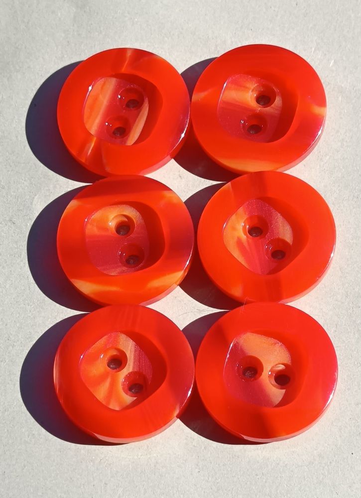 6 Boutons  Orange Solaire   3 cm  Reflets Iris�s  - N�16 19 Thonon-les-Bains (74)