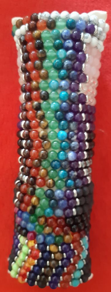 BRACELET 7 CHAKRAS Pierres Naturelles - Pierres de 8mm 10 Avion (62)