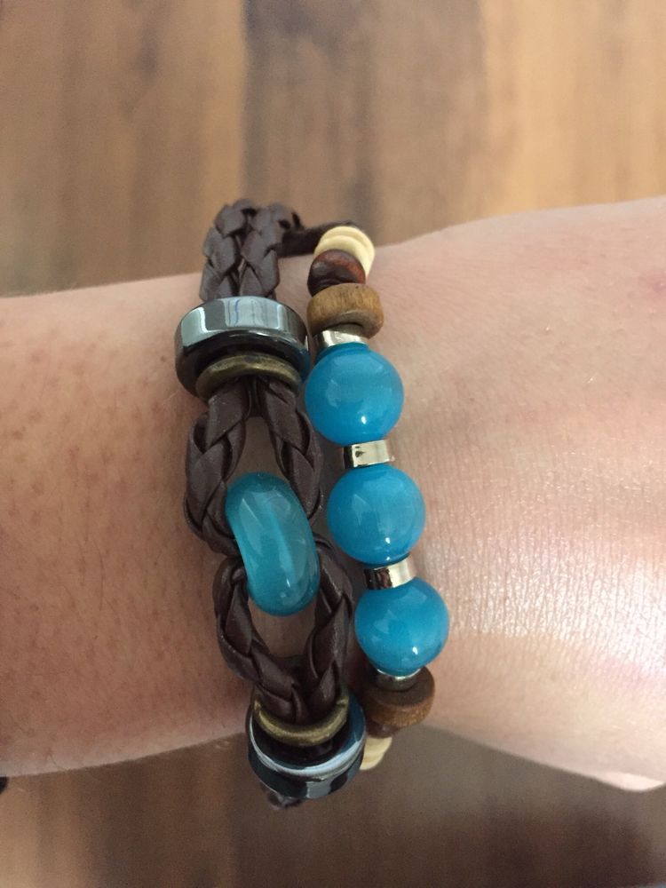 bracelet coulissant avec cordon turquoise 5 Ch�nex (74)