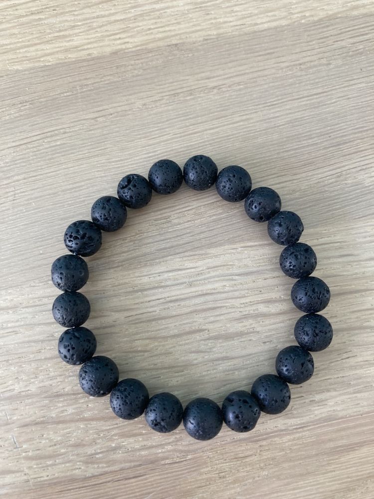 Bracelet Pierre v�ritable 17 cm de Lave perles 8mm 10 Briey (54)