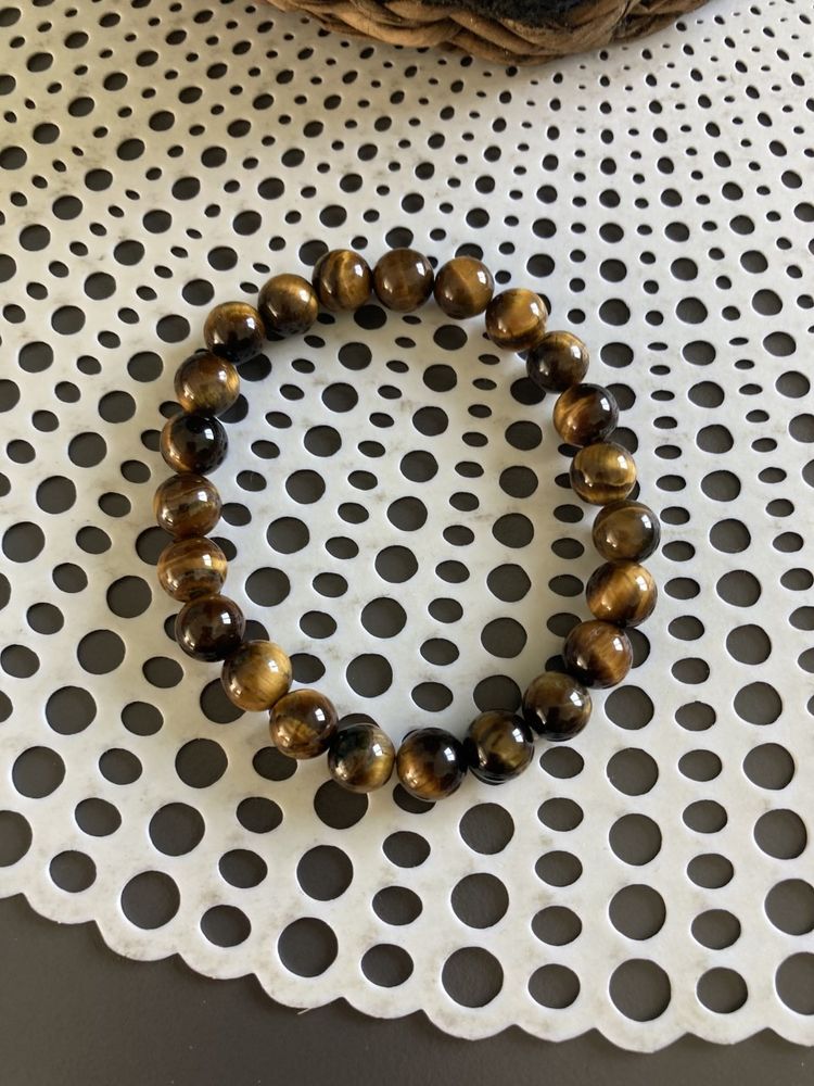 Bracelet en pierres v�ritables 19 /20  cm Oeil de tigre 8 mm 11 Briey (54)