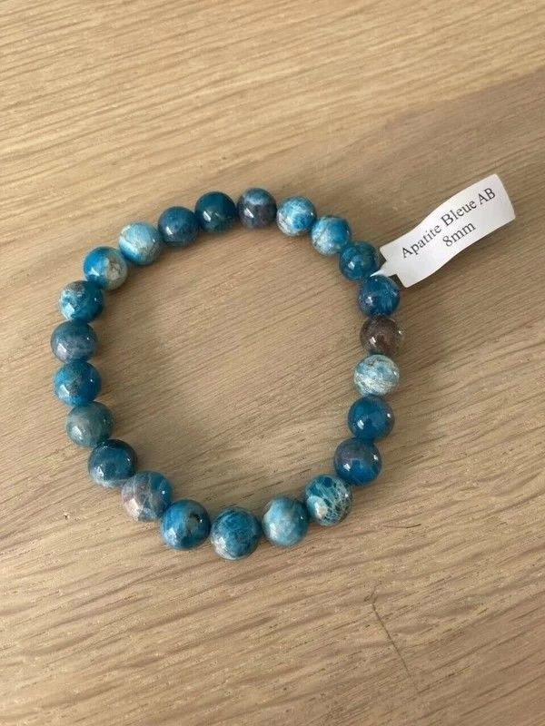 Bracelet en pierres v�ritables 19 / 20 cm Apatite bleue 8mm 11 Briey (54)
