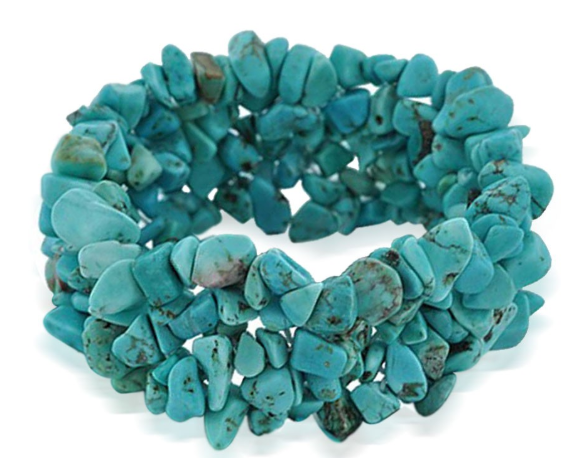 Bracelet 6 rangs en chips Turquoise reconstitu�e 7 Saint-Savin (86)