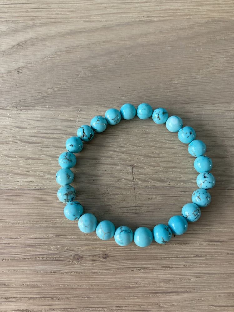 Bracelets en pierres v�ritables 18 cm en Turquoise 8 mm 12 Briey (54)