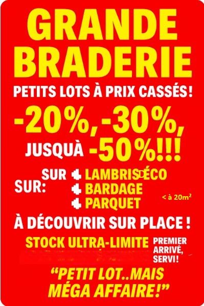 BRADERIE BOIS ! sur petits lots ! LAMBRIS PARQUET BARDAGE <20m� 1 Saint-Porquier (82)