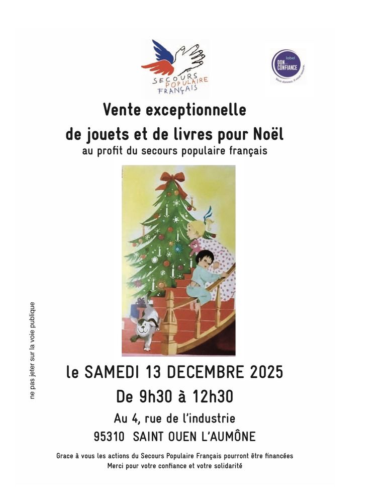 Braderie solidaire du Secours populaire français 0 Saint-Ouen-l'Aumne (95)