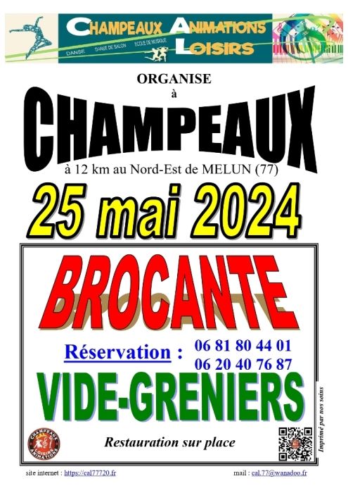 BROCANTE et VIDE-GRENIERS à CHAMPEAUX (77), le 25 mai 2024 0 Champeaux (77)