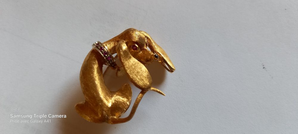 Broche or 18k 17gr rubis et brillants
Teckel 900 Antibes (06)