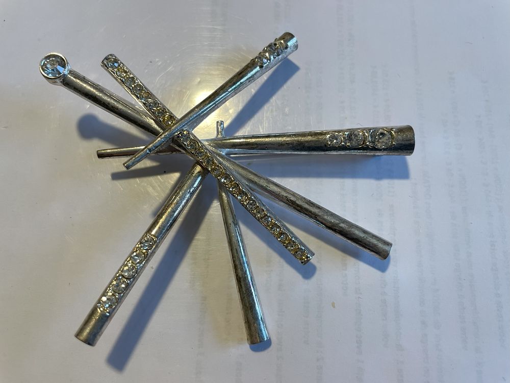 Broche barrettes argent� strass ANTIGONA 65 Vigneux-sur-Seine (91)