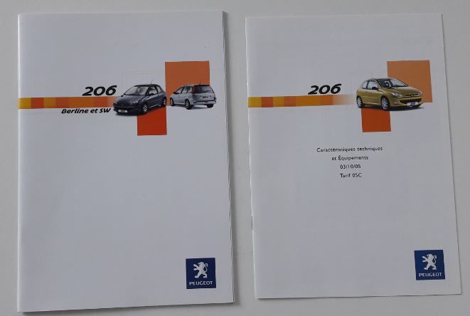 Brochure commerciale PEUGEOT 206 OCTOBRE 2005 5 Metz (57)