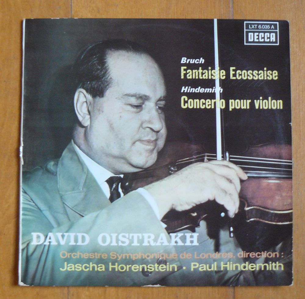 LP BRUCH / HINDEMITH (David OISTRAKH) : Fantaisie �cossaise 15 Argenteuil (95)