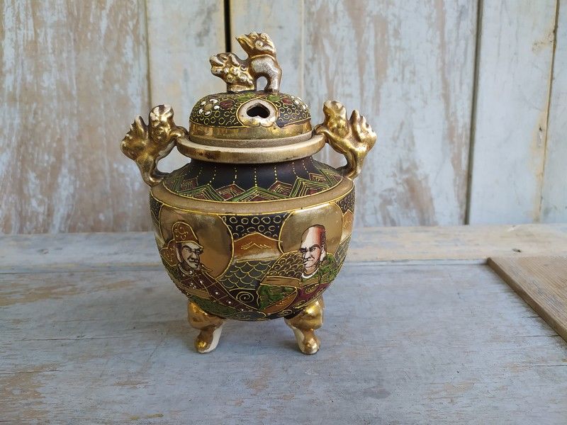 Br�le Parfum Japonais Fa�ence de Satsuma Japon 1900-1920 120 Loches (37)