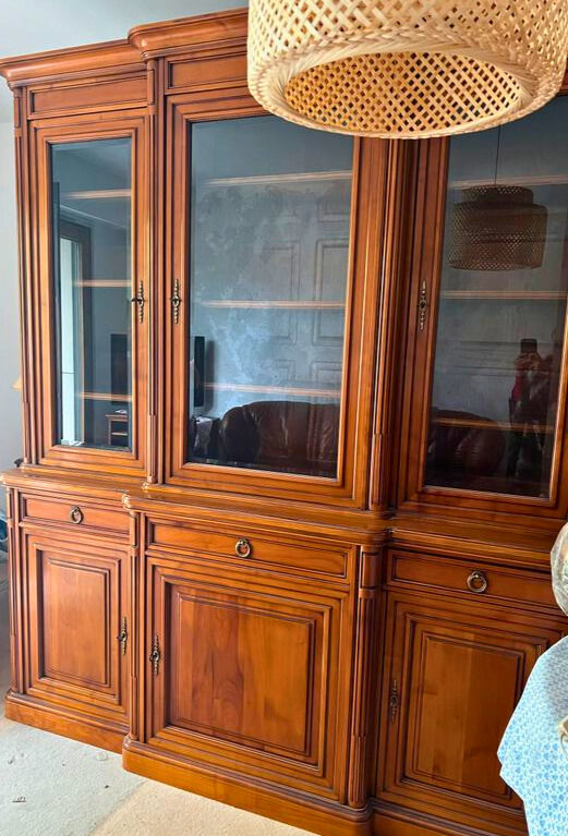 Buffet Biblioth�que vitrine Louis Philippe en merisier neuf 1000 Paris 12 (75)