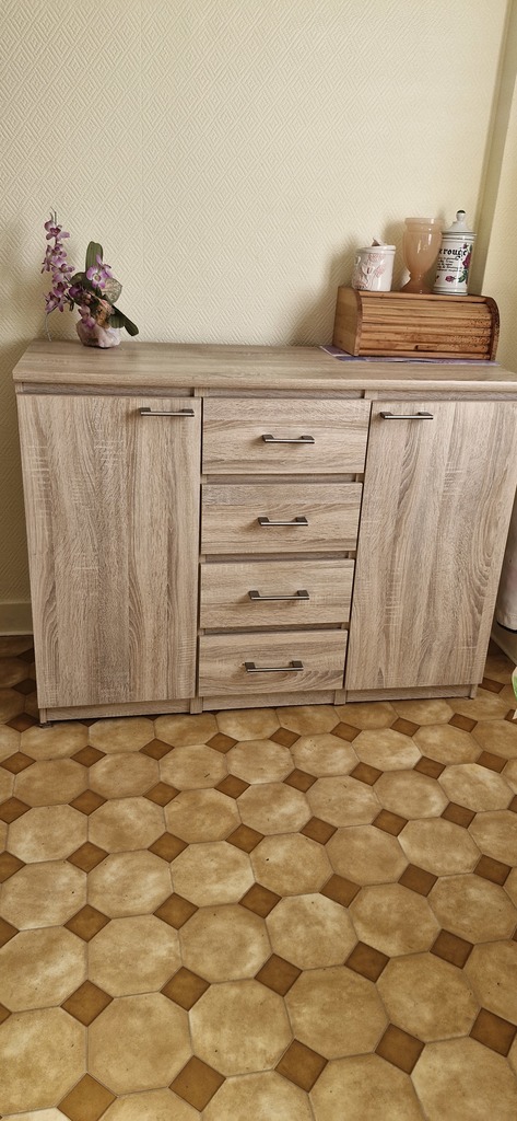 Buffet en bois clair avec tiroirs et portes 120 P�rigueux (24)