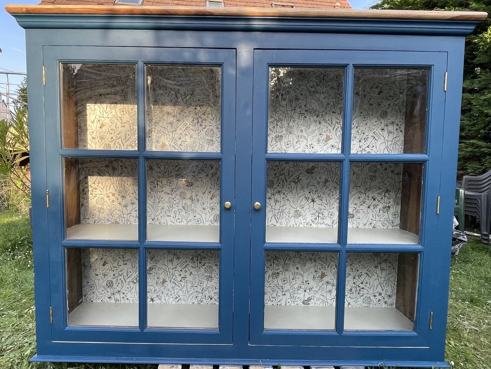 Buffet en bois exotique massif - porte vitr�e 650 Morangis (91)