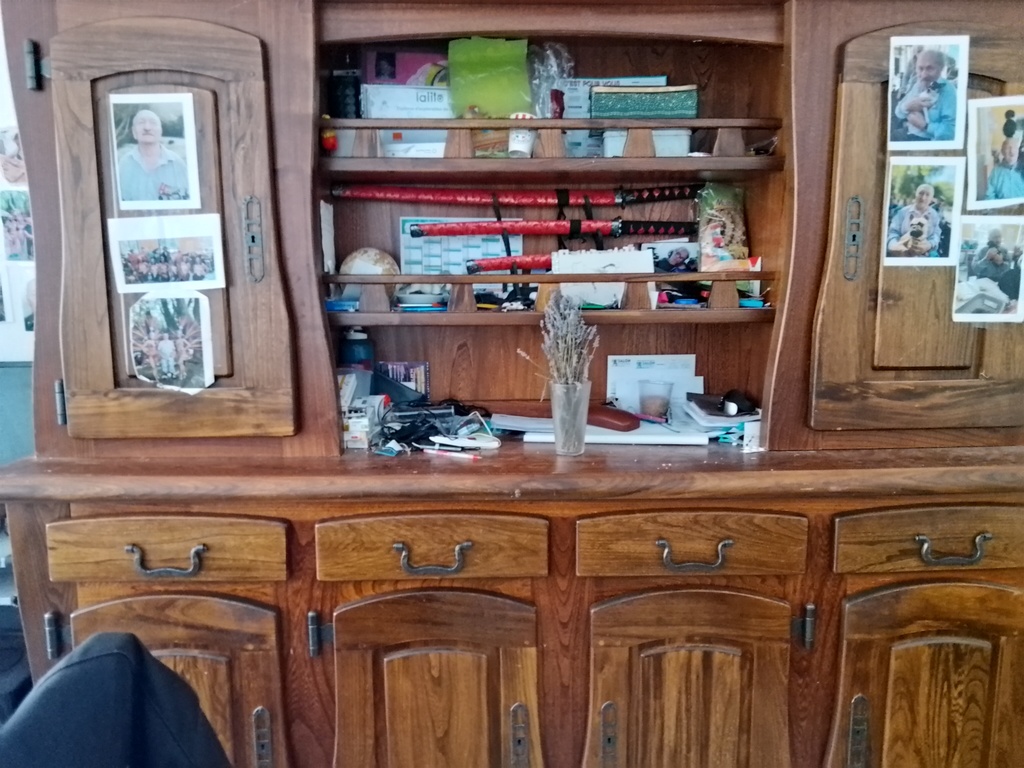 Buffet en Bois Fonc� avec Vitrines 300 Gardanne (13)