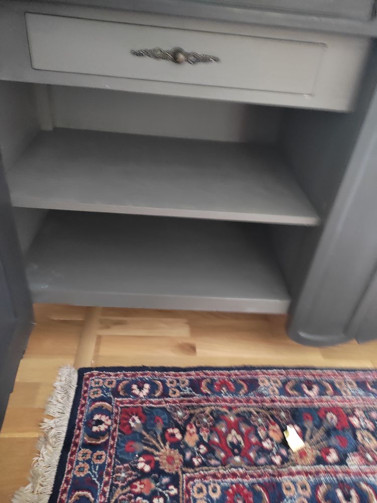 Buffet contemporain gris fonc� plateau bois clair bon etat 250 Saint-Laurent-de-la-Pr�e (17)