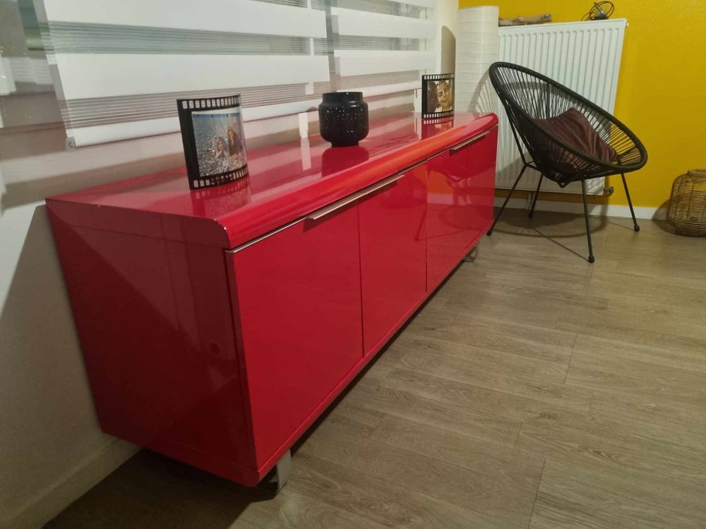 Buffet laque rouge 90 Roumare (76)