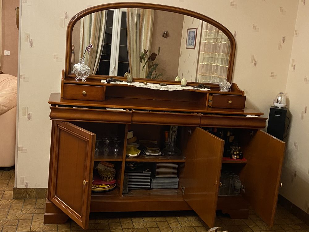 Buffet merisier massif avec miroir 350 Thury (89)