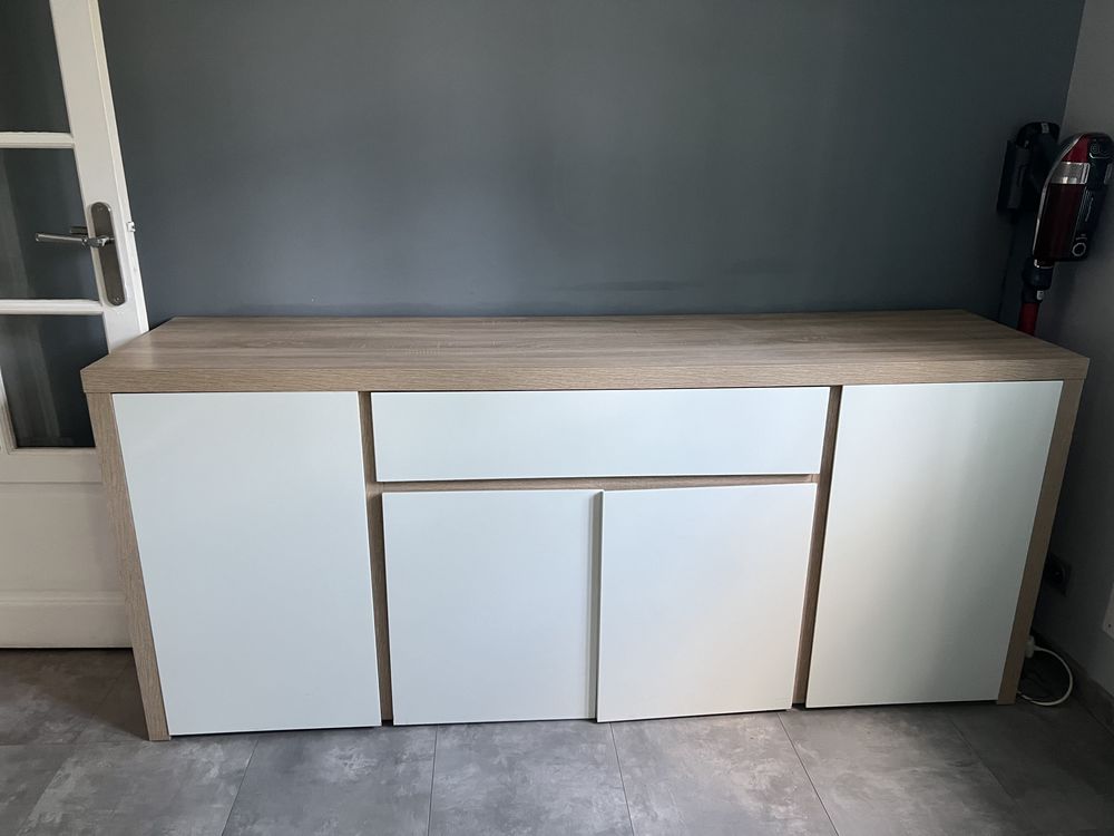 Buffet moderne blanc et h�tre clair ? bon �tat 170 Taverny (95)
