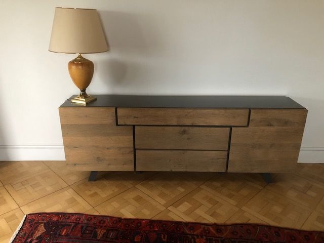 BUFFET 2 PORTES 3 TIROIRS L220 / CHENE ET GRIS ANTHRACITE 320 Le Havre (76)