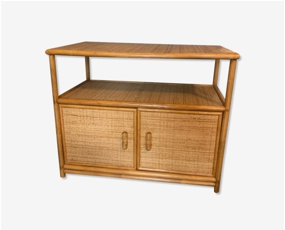 Buffet en rotin et bambou vintage 280 La Verri�re (78)