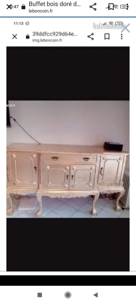 Buffet de salon et table de salon en bois dor� d'origine 400 Fresnes (94)