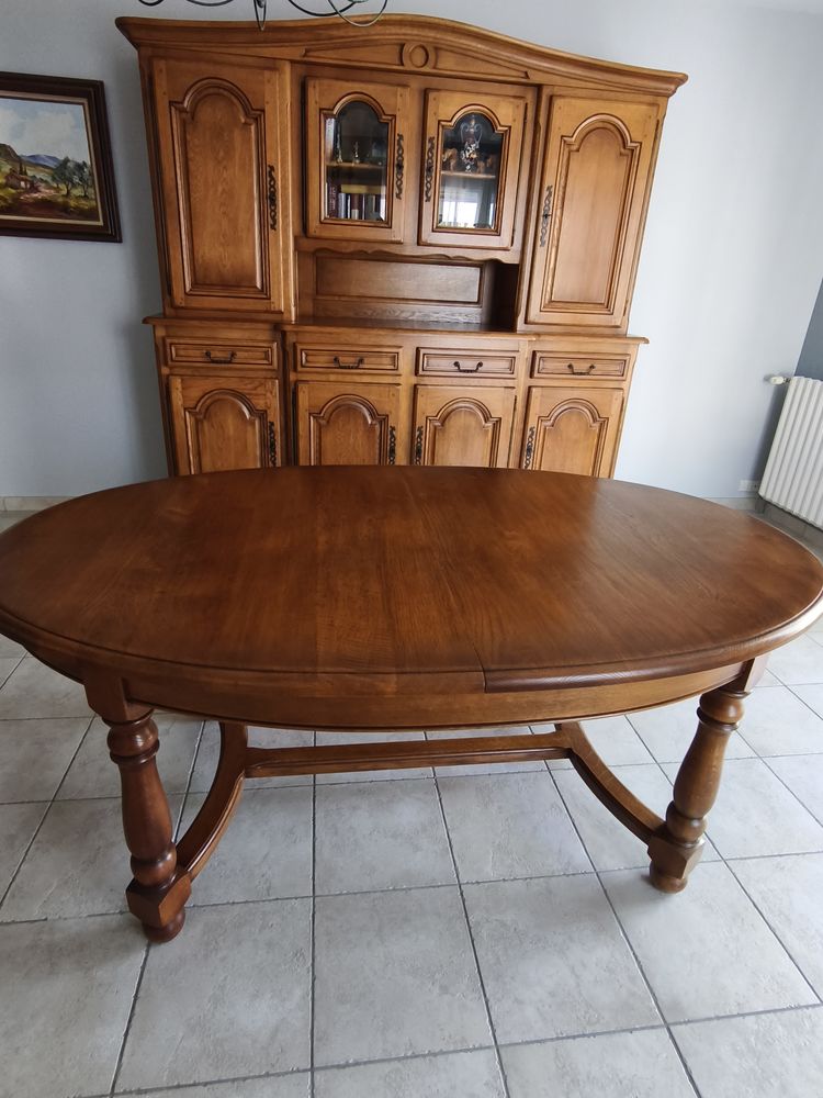 Buffet et table avec rallonge ch�ne clair massif 500 Sully-sur-Loire (45)