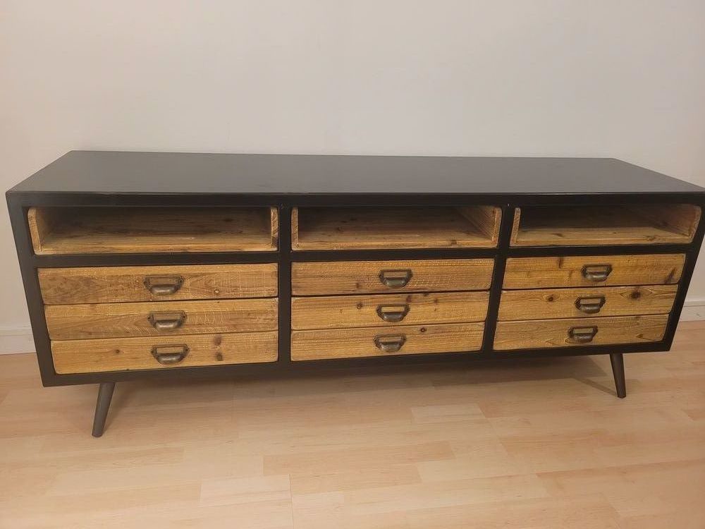 Buffet vintage bois et acier 200 Deuil-la-Barre (95)