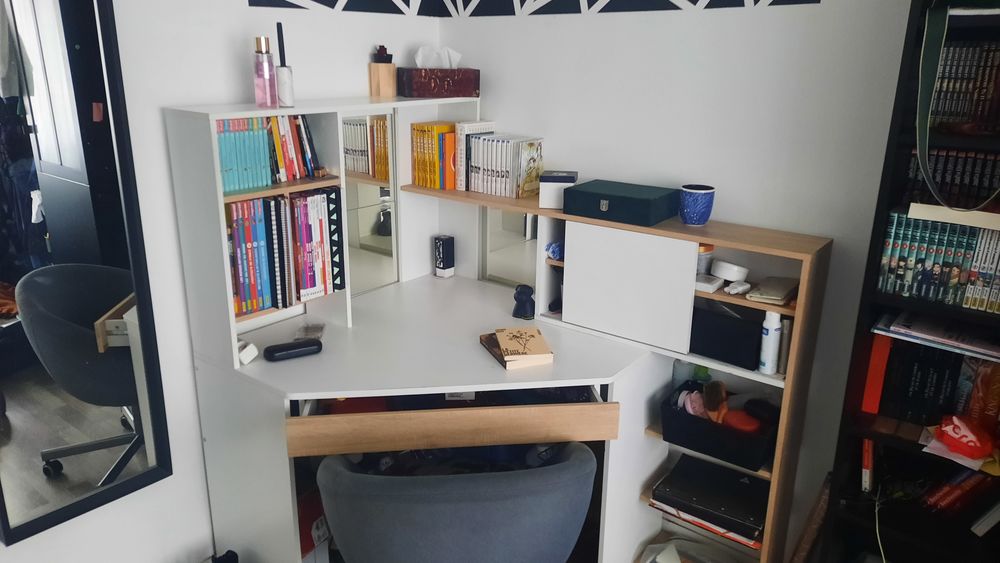 Bureau d'angle bois/blanc 150 Montfermeil (93)