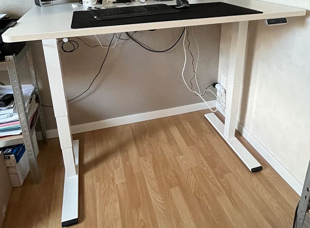 Bureau assis debout �lectrique FLEXISPOT blanc 140 x 80cm 280 Levet (18)