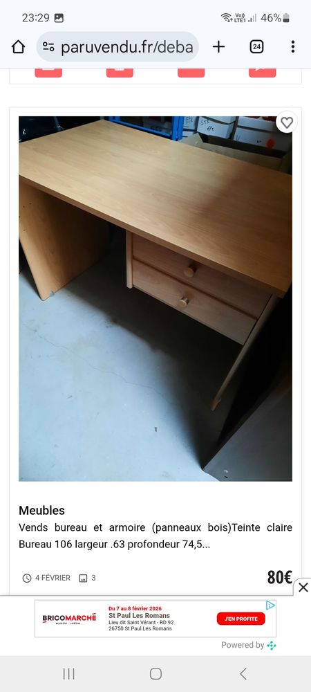 Bureau  bois  clair 30 Bourg-de-P�age (26)