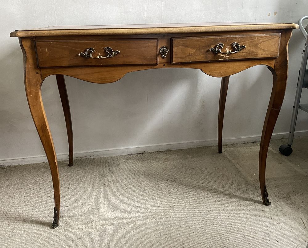Bureau bois et cuir ancien style Louis XV 160 Le Pr�-Saint-Gervais (93)