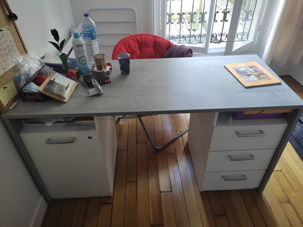 Bureau gris blanc STANFORD - Conforama 120 Paris 14 (75)