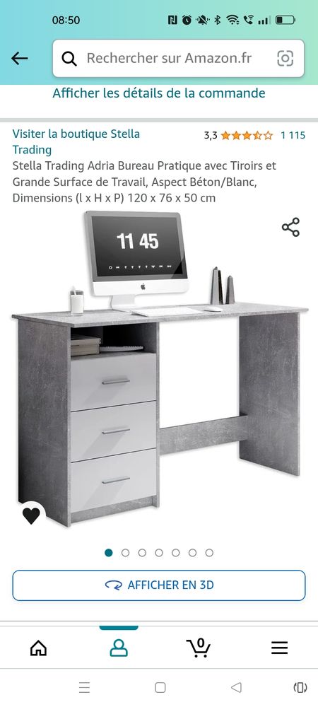 Bureau gris blanc 85 Montigny-le-Bretonneux (78)