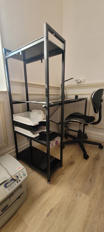 bureau noir laqu� + chaise de bureau 70 Nancy (54)