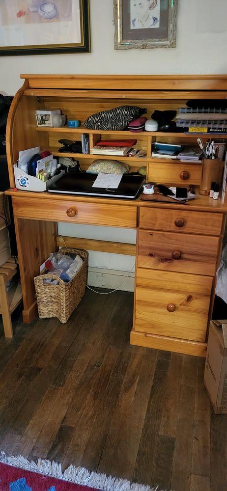 Bureau en pin pouvant se fermer 45 Pierrefitte-sur-Seine (93)