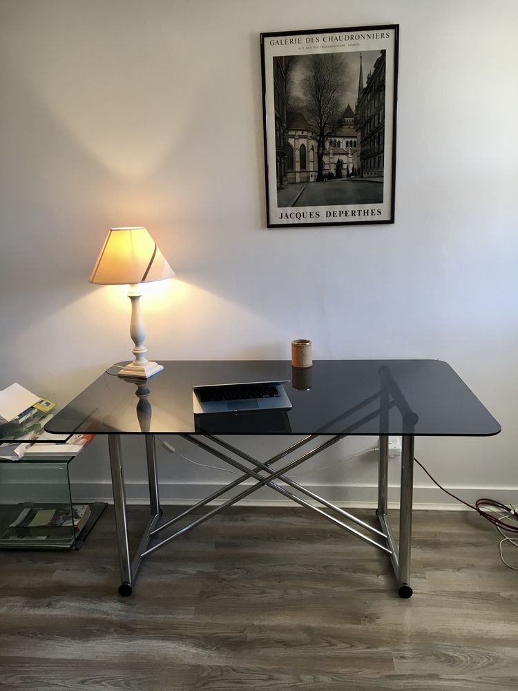 Bureau / table en verre et metal 100 Divonne-les-Bains (01)