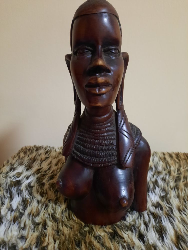 Buste africain en �b�ne ? authentique ? tr�s belle patine 129 Rosenau (68)