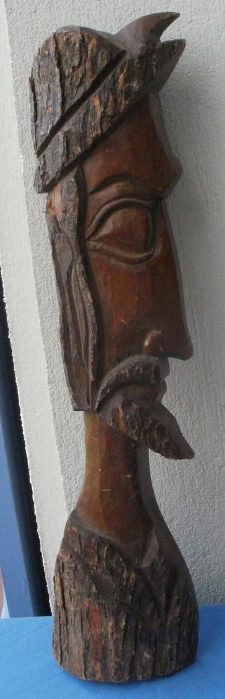 BUSTE STATUE d'un conquistador sculptée dans le bois H 51 cm 30 Montauban (82)