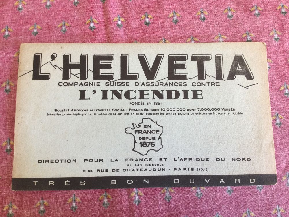 Buvard L'HELVETIA ancienSaisissez le titre de votre objet. 10 Toulouse (31)