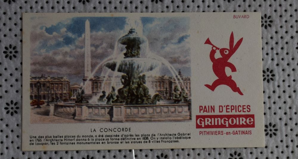 Buvard Pain d' �pices ? ancien ? La Concorde 5 Roissy-en-Brie (77)