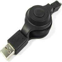 Câble USB Rétractable 75cm Avec 2 Adaptateurs - Pour Imprimantes, Appareils Photo, MP3, Marque Link It, Universel