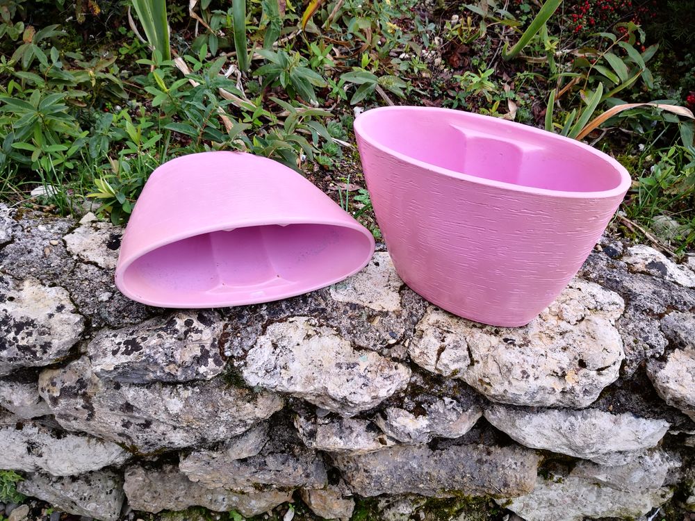 lot de 2 cache pot en c�ramique rose L 32 x h 22 8 Pont-du-Casse (47)