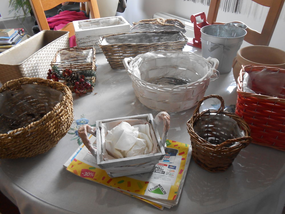 cache-pots en corde, osier bois : toutes tailles : compo No� 1 Marck (62)